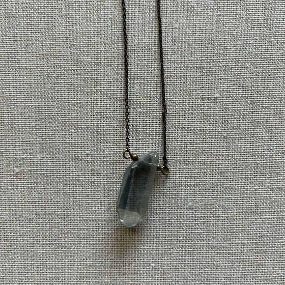 Delicate Clear Crystal Pendant Necklace - Picture 7 of 7
